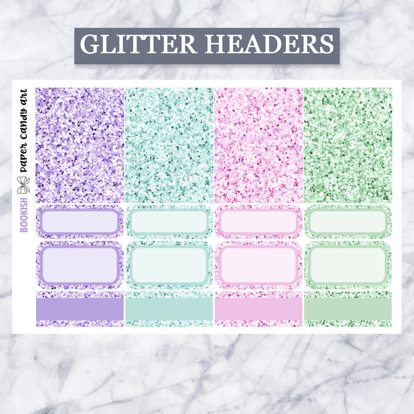 ADD-ONS Bookish // Planner Stickers // double box, glitter headers, full boxes, deco, fashion girls