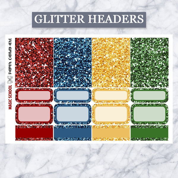 ADD-ONS Magic School // Planner Stickers // double box, glitter headers, full boxes, deco, fashion girls
