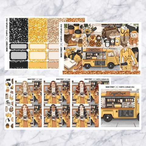 ADD-ONS Main Street // Planner Stickers // double box, glitter headers, full boxes, deco, fashion girls