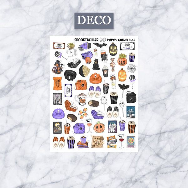ADD-ONS Spooktacular // Planner Stickers // double box, glitter headers, full boxes, deco, fashion girls