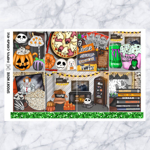 EC Kit Spooky Movie // Weekly Planner Stickers Kit // Erin Condren
