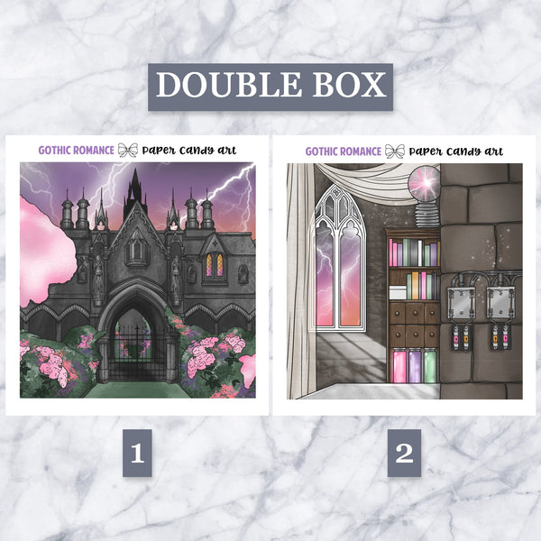 ADD-ONS Gothic Romance // Planner Stickers // double box, glitter headers, full boxes, deco, fashion girls