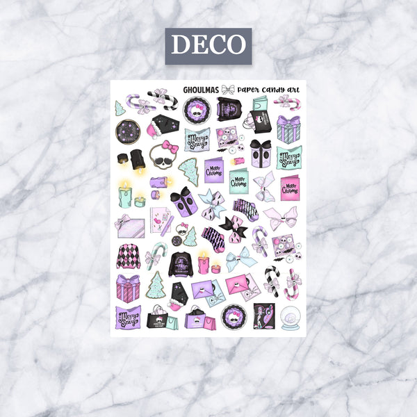 ADD-ONS Ghoulmas // Planner Stickers // double box, glitter headers, full boxes, deco, fashion girls