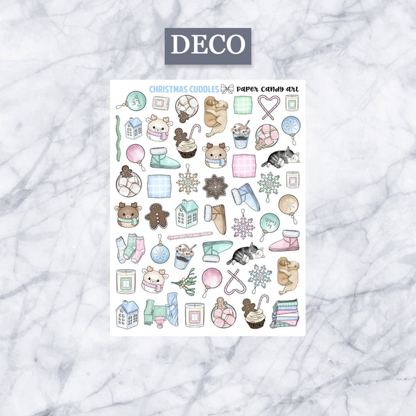 ADD-ONS Christmas Cuddles // Planner Stickers // double box, glitter headers, full boxes, deco, fashion girls