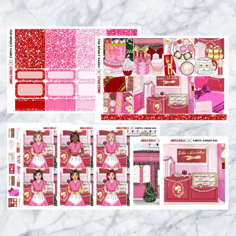 ADD-ONS Jingle Dolls // Planner Stickers // double box, glitter headers, full boxes, deco, fashion girls