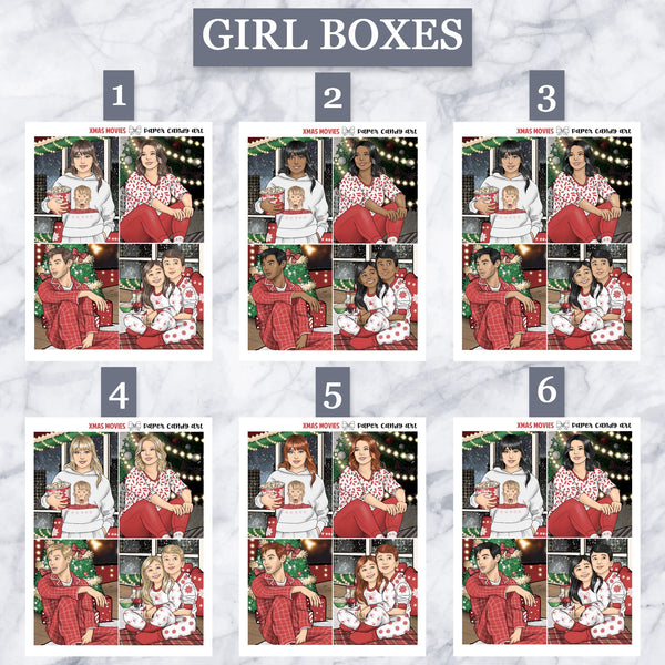 ADD-ONS Xmas Movies // Planner Stickers // double box, glitter headers, full boxes, deco, fashion girls