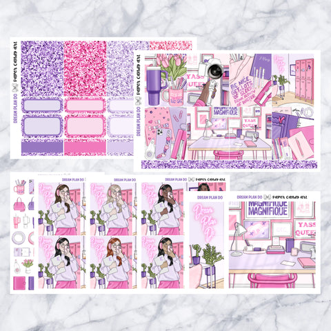 ADD-ONS Dream Plan Do // Planner Stickers // double box, glitter headers, full boxes, deco, fashion girls