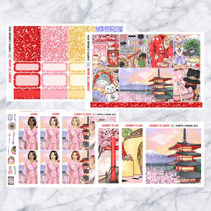 ADD-ONS Journey to Japan // Planner Stickers // double box, glitter headers, full boxes, deco, fashion girls