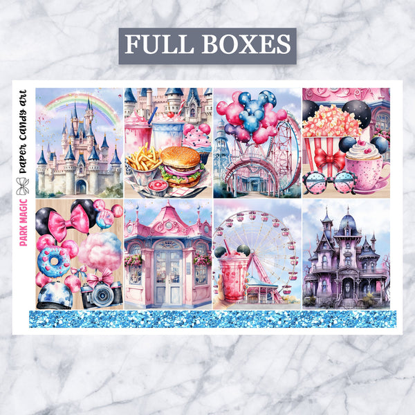 ADD-ONS Park Magic // Planner Stickers // double box, glitter headers, full boxes, deco, fashion girls