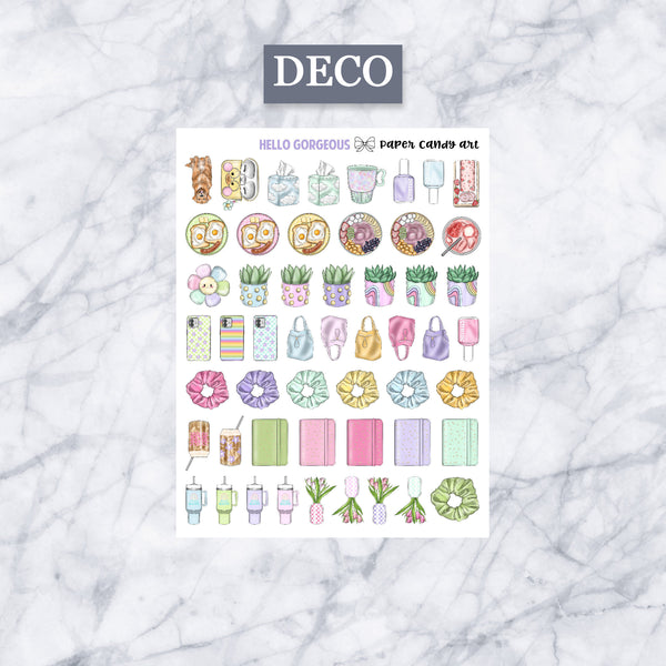 ADD-ONS Hello Gorgeous // Planner Stickers // double box, glitter headers, full boxes, deco, fashion girls