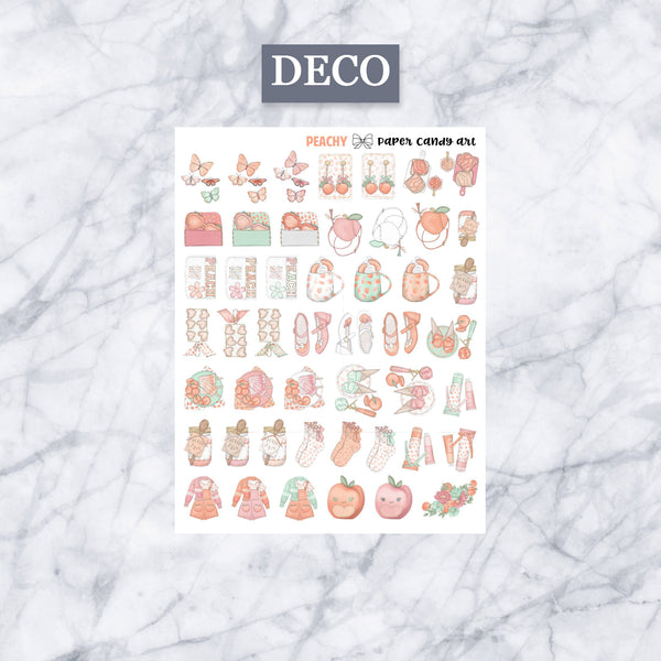 ADD-ONS Peachy // Planner Stickers // double box, glitter headers, full boxes, deco, fashion girls