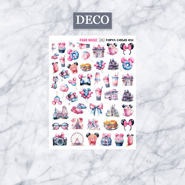 ADD-ONS Park Magic // Planner Stickers // double box, glitter headers, full boxes, deco, fashion girls