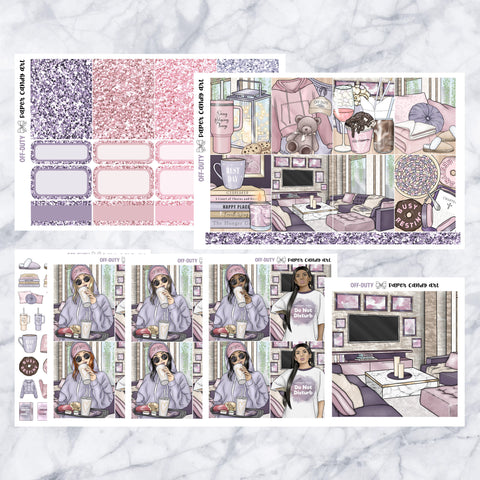 ADD-ONS Off-Duty // Planner Stickers // double box, glitter headers, full boxes, deco, fashion girls